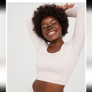 NWOT AERIE OFFLINE Sidewalk Seamless Ribbed Long-Sleeve Cropped T-Shirt